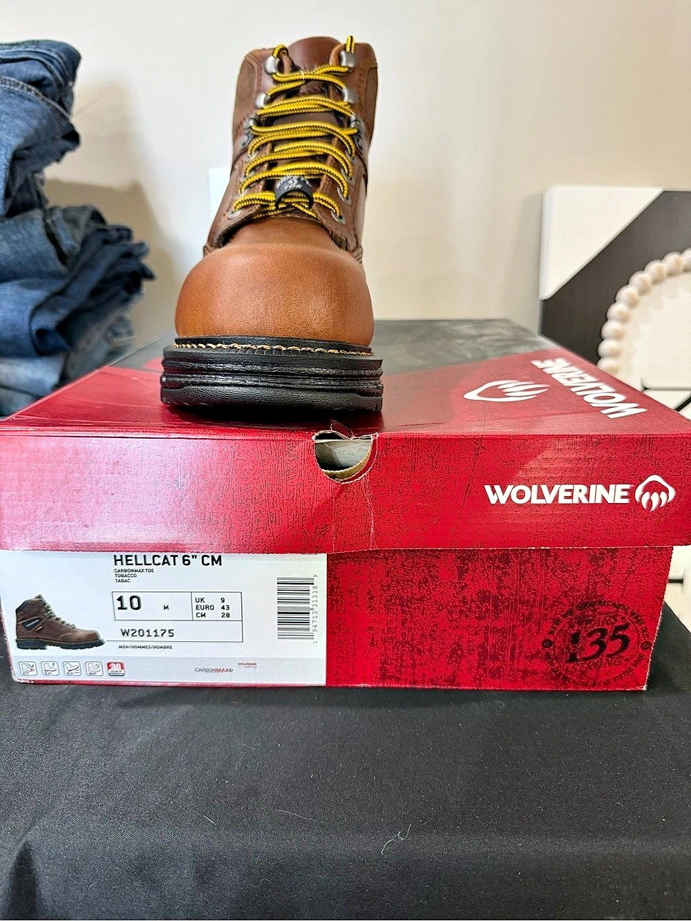 Wolverine Hellcat 6" 6-Inch Leather Work Boots US 10 NWT